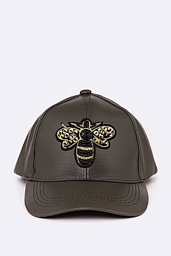 Beaded Bee Patch PU Cap LA-MM3004I