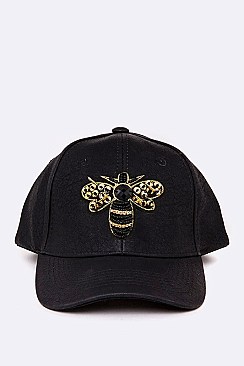 Beaded Bee Patch PU Cap LA-MM3004I