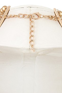 CHUNKY GOLD ACCENT BEAD NECKLACE SET