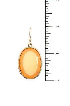 OVAL STONE BIB METAL LINK NECKLACE SET