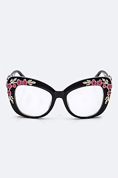 Pack of 12 Flower Accent Butterfly Optical Glasses