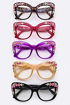 Pack of 12 Flower Accent Butterfly Optical Glasses