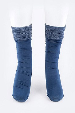 Posh Lurex Crinkle Top Bootie Socks LA-BC13-4