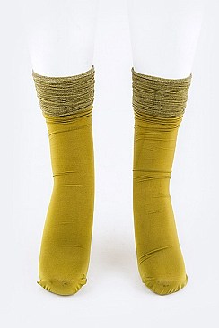 Posh Lurex Crinkle Top Bootie Socks LA-BC13-4