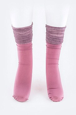 Posh Lurex Crinkle Top Bootie Socks LA-BC13-4