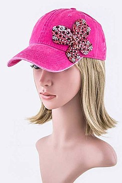 Crystal Butterfly Fashion Cap LA-35019MF015
