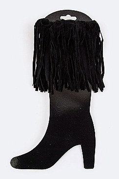 Stylish Fringe Suede Boot Toppers LA-BT264X146KDD