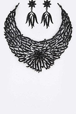 CRYSTAL BIB STATEMENT NECKLACE SET
