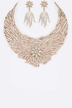 CRYSTAL BIB STATEMENT NECKLACE SET