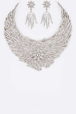 CRYSTAL BIB STATEMENT NECKLACE SET