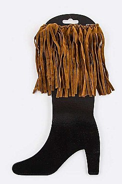 Stylish Fringe Suede Boot Toppers LA-BT264X146KDD