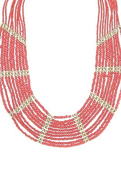 STRANDED BEADS STATEMENT NECKLACE SET