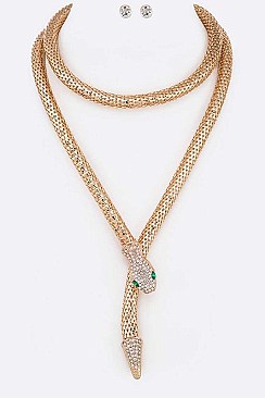 DOUBLE WRAPPED SNAKE NECKLACE SET