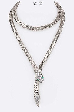 DOUBLE WRAPPED SNAKE NECKLACE SET