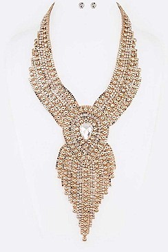 GLAM MIXED CHAIN STATEMENT NECKLACE SET