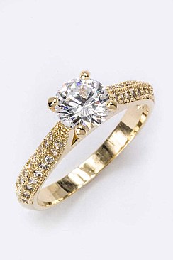 Micro Set Cubic Zirconia Engagement Band LACW1796