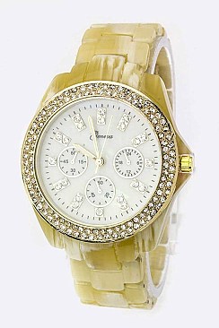 Trendy Crystal Dials Chrono Watch LA 05-1421
