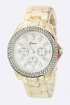 Trendy Crystal Dials Chrono Watch LA 05-1421