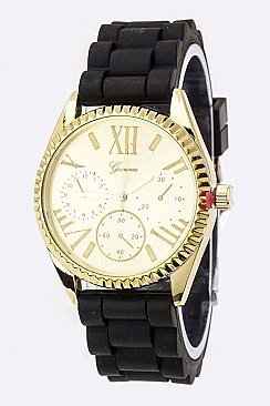 Fashionable Roman Number Dials Chrono Watch LA 05-2008