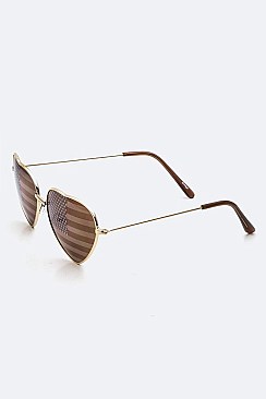 Pack of 12 USA Flag Heart Shape Iconic Sunglasses Set