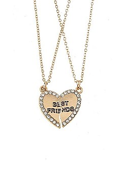 TWO SET CHAIN BEST FRIEND PENDANT NECKLACE