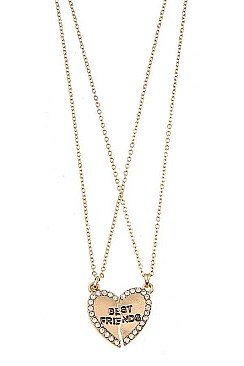 TWO SET CHAIN BEST FRIEND PENDANT NECKLACE