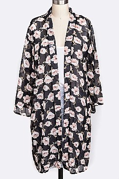 Floral Print Kimono Cardigan