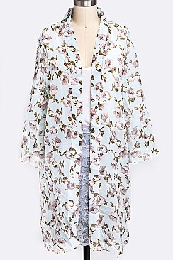 Floral Print Kimono Cardigan