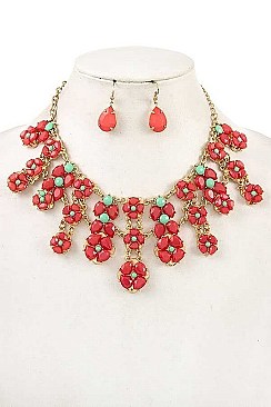 FLOWER LINK BIB NECKLACE SET