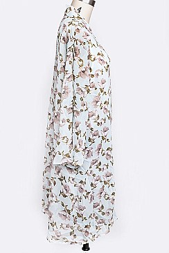 Floral Print Kimono Cardigan