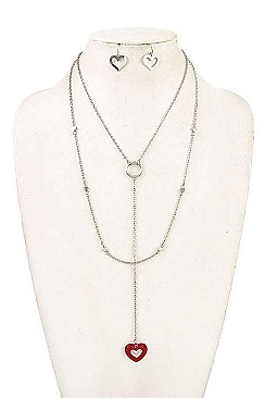 STYLISH HEART PENDANT NECKLACE SET