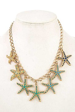 STARFISH LINK BIB NECKLACE SET