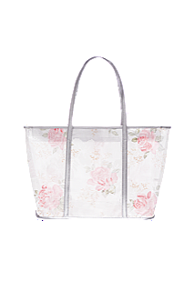 Transparent Clear Summer Tote bag with Roses print