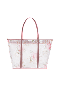 Transparent Clear Summer Tote bag with Roses print