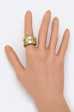 Posh H-Link Chain Fashion Ring LAHR2254