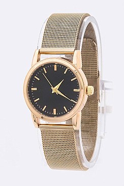 Stylish Mesh Band 2 Tone Fashion Watch LA 04-SS004