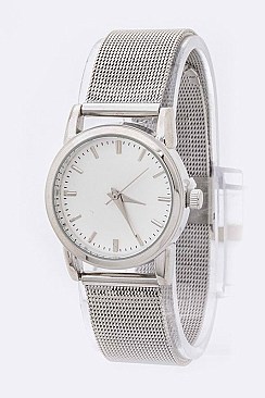 Stylish Mesh Band 2 Tone Fashion Watch LA 04-SS004