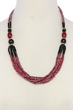 STYLISH BEADED MULTI STRAND FASHION NECKLACE JY-N6113