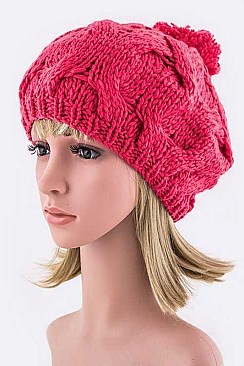 Stylish Pom Pom Knit Painter Beanie LA-ZZM011229