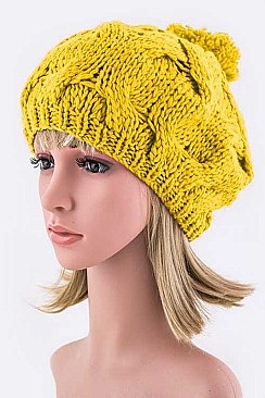Stylish Pom Pom Knit Painter Beanie LA-ZZM011229