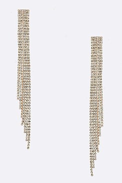 TASSEL RHINESTONE STATEMENT EARRINGS