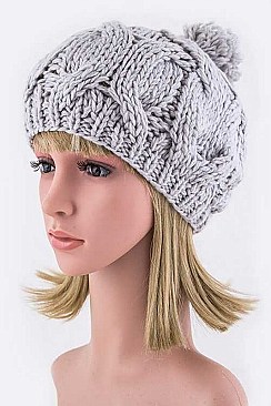 Stylish Pom Pom Knit Painter Beanie LA-ZZM011229