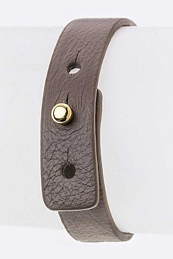 Fashionable Semi-Precious Stone Leather Cuff LA46-OB6070
