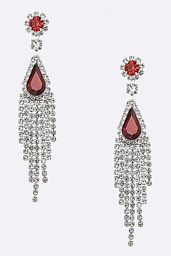 RUFFLE RHINESTONE BRIDAL EARRINGS