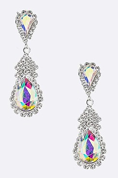 BRIDAL RHINESTONE TEARDROP EARRINGS