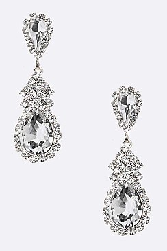 BRIDAL RHINESTONE TEARDROP EARRINGS