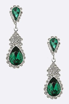 BRIDAL RHINESTONE TEARDROP EARRINGS