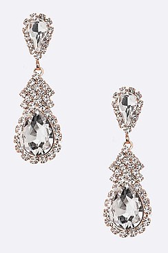 BRIDAL RHINESTONE TEARDROP EARRINGS