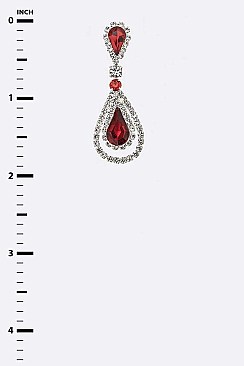 COLORED RHINESTONE TEARDROP EARRINGS