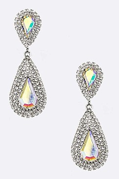 EVENING RHINESTONE TEARDROP EARRINGS